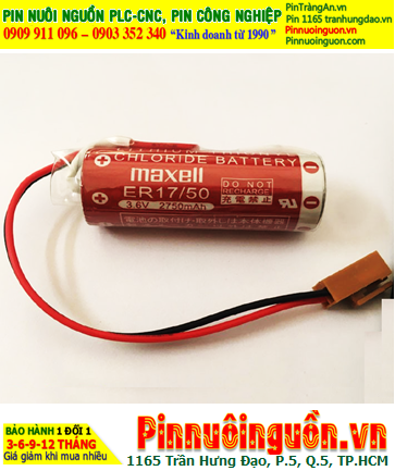 Maxell ER17/50 (Zắc JEA); Pin nuôi nguồn PLC Maxell ER17/50 3.6v 2750mAh Lithium Thionyl Chloride