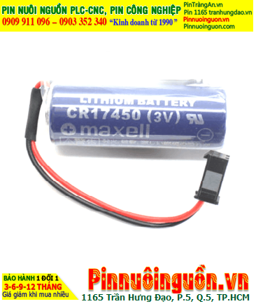 Maxell CR17450 (Zắc OTC PLC); Pin nuôi nguồn PLC Maxell CR17450 lithium 3v 2600mAh , Xuất xứ NHẬT
