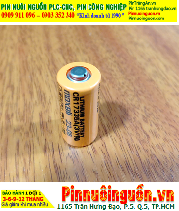 Maxell CR17335A (Zắc nâu); Pin nuôi nguồn PLC Maxell CR17335A lithium 3V 1650mAh chính hãng _Xuất xứ NHẬT