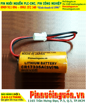 Maxell CR17335A (Zắc trắng); Pin nuôi nguồn PLC Maxell CR17335A lithium 3V 1650mAh, Xuất xứ NHẬT