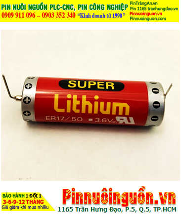 Maxell ER17/50 SUPER (chân thép); Pin nuôi nguồn Maxell ER17/50 Super lithium 3.6v 2750mAh, Xuất xứ Nhật