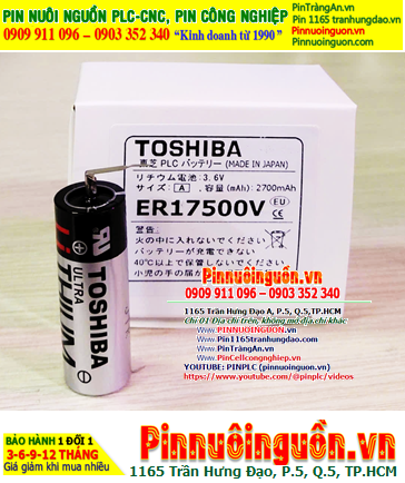 Toshiba ER17500V (chân thép hàn), Pin nuôi nguồn PLC Toshiba R17500V lithium 3.6v 2700mAh, Xuất xứ Nhật