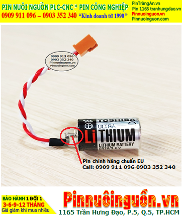 Toshiba ER3V (Zắc Omron); Pin nuôi nguồn Toshiba ER3V lithium 3.6v 1/2AA 1000mAh, Xuất xứ Nhật