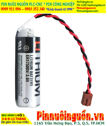 Toshiba ER17500V (Zắc trắng nhỏ); Pin nuôi nguồn PLC Toshiba ER17500V lithium 3.6v A 2700mAh, Xuất xứ Nhật
