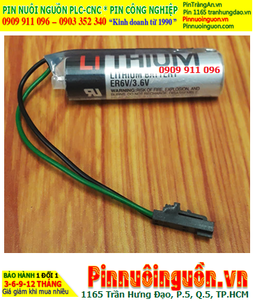 Toshiba ER6V chuẩn EU (Zắc PLC), Pin nuôi nguồn PLC Toshiba ER6V lithium 3.6v AA 2000mAh, X.xứ NHẬT