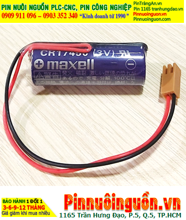 Maxell CR17450; Pin nuôi nguồn PLC Maxell CR17450 lithium 3v 2600mAh (zắc đen) _Made in Japan