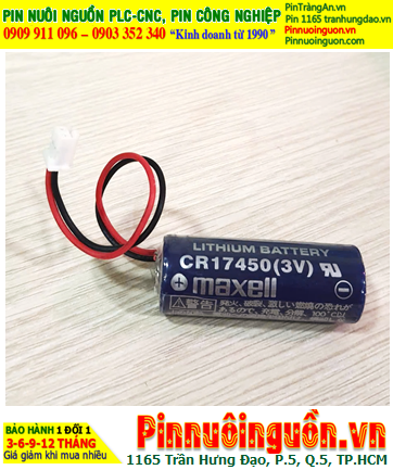 Maxell CR17450; Pin nuôi nguồn PLC Maxell CR17450 lithium 3v 2600mAh (zắc đen) _Made in Japan