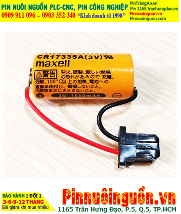 Maxell CR17335A; Pin nuôi nguồn PLC Maxell CR17335A lithium 3V 1650mAh_Xuất xứ NHẬT