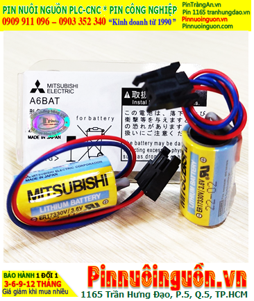 Mitsubishi A6BAT; Pin nuôi nguồn Mitsubishi A6BAT lithium 3.6v 2/3A 1700mAh chính hãng, Xuất xứ Nhật