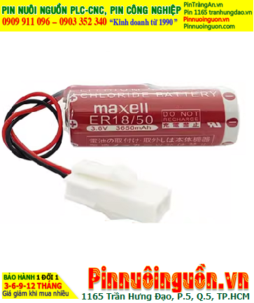 Maxell ER18/50 (Zắc trắng to), Pin nuôi nguồn PLC Maxell ER18/50 lithium 3.6v 3650mAh chính hãng (Xuất xứ Nhật)
