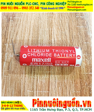 Maxell ER17/50 (chân thép hàn); Pin nuôi nguồn PLC Maxell ER17/50 3.6v 2750mAh Lithium Thionyl Chloride