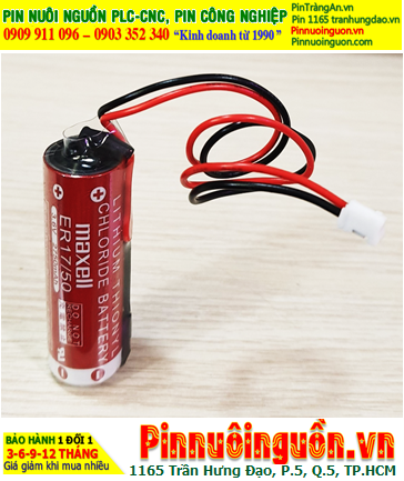 Maxell ER17/50 (Zắc trắng nhỏ); Pin nuôi nguồn PLC Maxell ER17/50 3.6v 2750mAh Lithium Thionyl Chloride