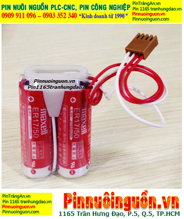 Maxell 2ER17/50; Pin nuôi nguồn PLC Maxell 2ER17/50 lithium 3.6v 5500mAh _Made in Japan