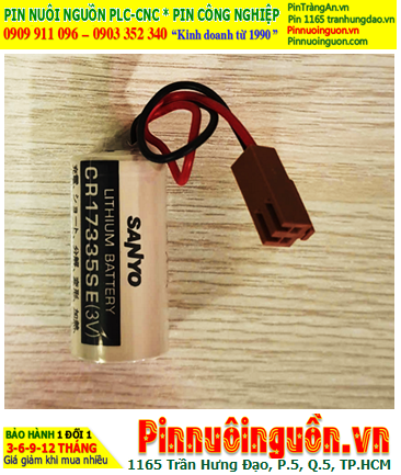 Sanyo CR17335SE-R _Pin nuôi nguồn Sanyo CR17335SE lithium 3v 2/3A 1800mAh (zắc nâu)  _Xuất xứ Nhật