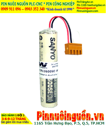 Sanyo CR12600SE; Pin nuôi nguồn PLC Sanyo CR12600SE 7/5AAA 1500mAh, Xuất xứ NHẬT