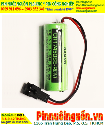 Sanyo CR17450SE-R (Zắc đen); Pin nuôi nguồn PLC Sanyo CR17450SE-R 2200mAh, Xuất xứ NHẬT