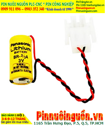 Panasonic BR-2/3A (Zắc PLC); Pin nuôi nguồn Panasonic BR-2/3A lithium 3v 2/3A 1200mAh, Xuất xứ Nhật