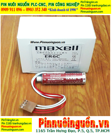 Maxell ER6C (Đầu sứ, zắc JEA 4holes); Pin nuôi nguồn PLC Maxell ER6C 3.6v AA1800mAh Lithium Thionyl Chloride