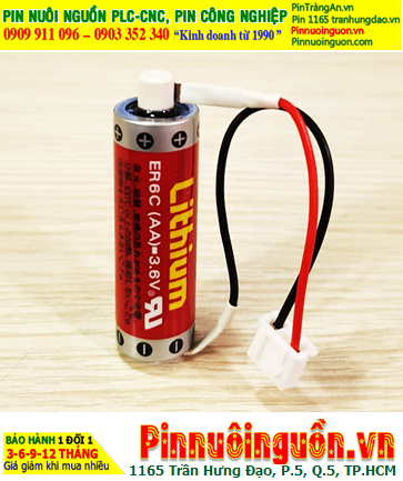 Maxell ER6C Super (Zắc trắng PLC); Pin nuôi nguồn PLC Maxell ER6C SUPER lithium 3.6v AA1800mAh (NHẬT)