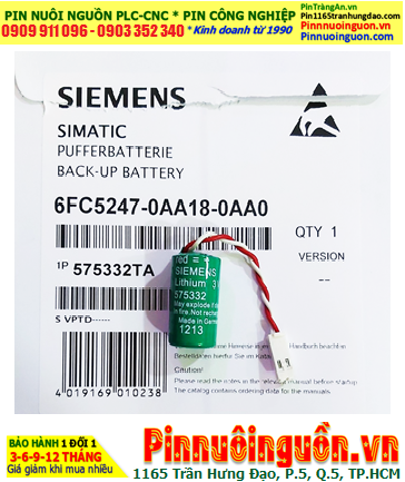 Pin Siemens 575332; Pin nuôi nguồn PLC Siemens 575332 lithium 3v 1/2AA 950mAh _Made in Germany (Đức)
