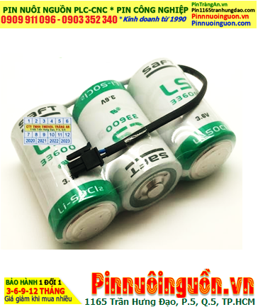 Pin Saft LS33600 (3viên ghép như hình); Pin nuôi nguồn PLC Saft LS33600 lithium 3.6v D 17000mAh _Xuất xứ Pháp