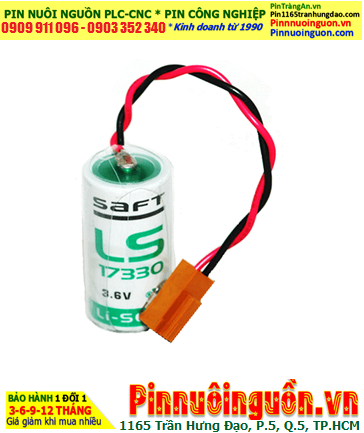 Saft LS17330 (Zắc NÂU) _Pin nuôi nguồn PLC Saft LS17330 lithium 3.6v 2/3A 1800mAh _Xuất xứ ANH (UK)
