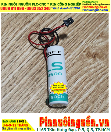 Saft LS14500 (Zắc DF1.35); Pin nuôi nguồn PLC Saft LS14500 lithium 3.6v AA 2600mAh _Xuất xứ Pháp