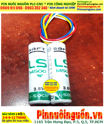 Saft 2LS14500 (2 viên ghép đôi); Pin nuôi nguồn PLC Saft LS14500 lithium 3.6v 5200mAh /Xuất xứ Pháp