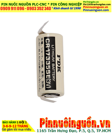 FDK CR17335SE (chân thép); Pin nuôi nguồn PLC FDK CR17335SE 1800mAh, Xuất xứ NHẬT