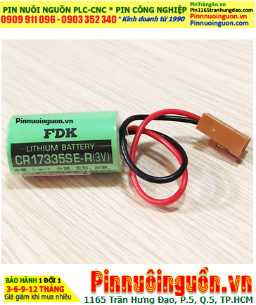 FDK CR17335SE-R; Pin nuôi nguồn PLC FDK CR17335SE-R lithium 3v 2/3A 1800mAh, Xuất xứ NHẬT
