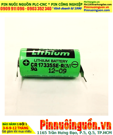 FDK CR17335SE-R; Pin nuôi nguồn PLC FDK CR17335SE-R lithium 3v 2/3A 1800mAh, Xuất xứ NHẬT