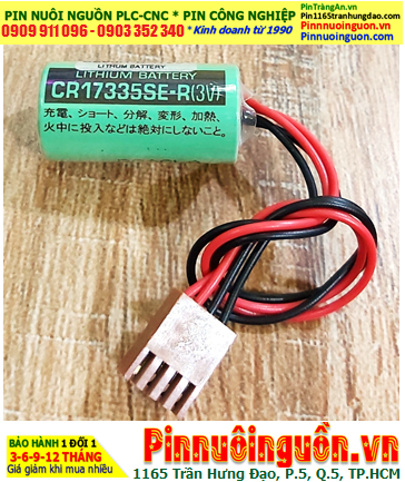 FDK CR17335SE-R; Pin nuôi nguồn PLC FDK CR17335SE-R lithium 3v 2/3A 1800mAh, Xuất xứ NHẬT