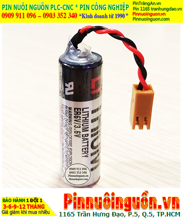 Toshiba ER6V (Zắc JEA) Pin nuôi nguồn PLC Toshiba ER6V lithium 3.6v AA 2000mAh, Xuất xứ Nhật