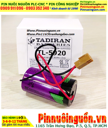 Pin Tadiran TL-5920; Pin TL-5920; Pin nuôi nguồn PLC Tadiran TL-5920 lithium 3.6v C 8500mAh _Xuất xứ Israel
