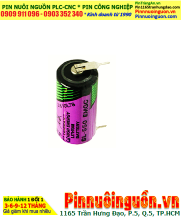 Tadiran SL-550; Pin nuôi nguồn Tadiran SL-550 lithium 3.6v 1/2AA 900mAh chịu nhiệt cao đến 130°C