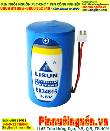 Lisun ER34615 (dây CẮM); Pin nuôi nguồn Lisun ER34615 lithium 3.6v D 19000mAh chính hãng