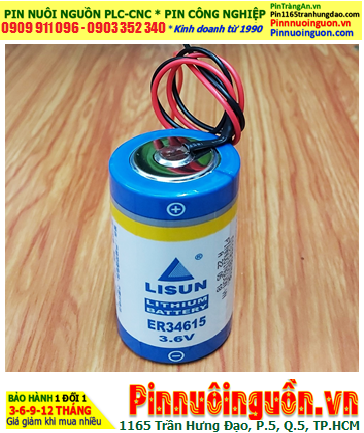 Lisun ER34615 (dây CẮM); Pin nuôi nguồn Lisun ER34615 lithium 3.6v D 19000mAh chính hãng