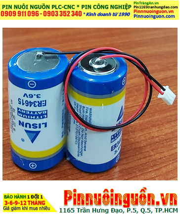 Lisun 2ER34615, Pin nuôi nguồn Lisun 2ER34615 lithium 7.2v 19000mAh (2 viên ghép đôi có zắc cắm)