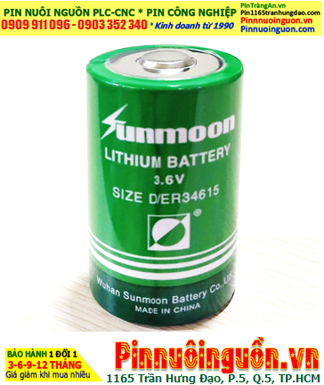 Pin Sunmoon ER34615; Pin nuôi nguồn PLC Sunmoon ER34615 lithium 3.6v D 19000mAh