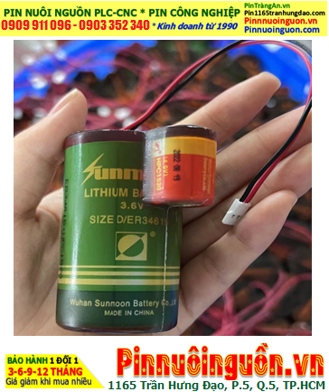 Sunmoon ER34615-1HPC1520, Pin nuôi nguồn PLC Sunmoon ER34615 đã kết nối 01 viên pin Sunmoon HPC1520