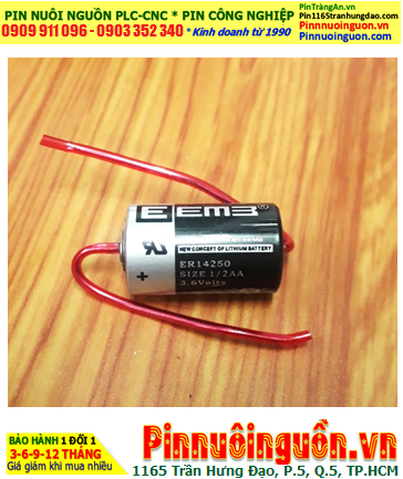 EEMB ER14250, Pin nuôi nguồn PLC EEMB ER14250 lithium 3.6v 1/2AA 1200mAh (trục thép 2 đầu)