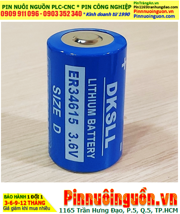 Pin ER34615, Pin nuôi nguồn PLC DKSLL ER34615 lithium 3.6v 19000mAh (34mm x 61.5mm) chính hãng