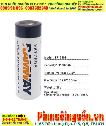 Ramway ER17505, Pin nuôi nguồn PLC Ramway ER17505 lithium 3.6v 3500mAh chính hãng