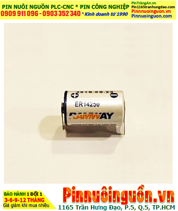 RAMWAY ER14250 (chân Thép); Pin nuôi nguồn RAMWAY ER14250 lithium 3.6v 1/2AA 1200mAh chính hãng