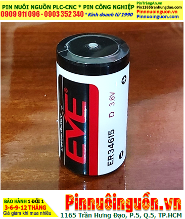 EVE ER34615, Pin nuôi nguồn PLC EVE ER34615 lithium 3.6v D 19000mAh (34MMX61.5MM) chính hãng