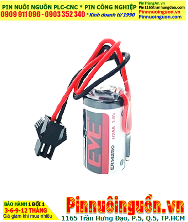 EVE ER14250 (SM2.54-2P), Pin nuôi nguồn EVE ER14250 lithium 3.6v 1200mAh 1/2A chính hãng