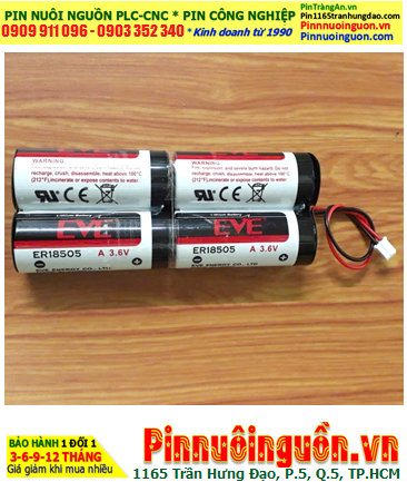 EVE 4ER18505 (4 viên ghép bộ), Pin nuôi nguồn PLC EVE ER18505 lithium 7.2v 8000mAh chính hãng