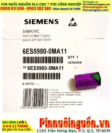 SIEMENS 6ES5980-0MA11, Pin SIEMENS 6ES5980-0MA11 Lithium 3,6V 1/2AA 1200mAh chính hãng _Xuất xứ ISRAEL