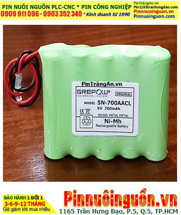 Yamaha 5N-700AACL; Pin sạc NiMh nuôi nguồn Yamaha 5N-700AACL /Grepow 6v-700mAh (Xuất xứ Liên doanh)