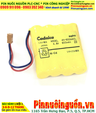 SANYO Cadnica 4N-600AA, Pin nuôi nguồn Yamaha 4N-600AA (4.8v-600mAh) chính hãng /Xuất xứ NHẬT